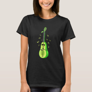 T-shirt Avocado Jouer Guitare Acoustique Musicien électriq
