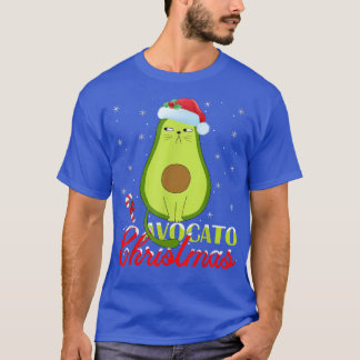 T-shirt Avocado Lover Xmas éclaire Père Noël Avocado chat 
