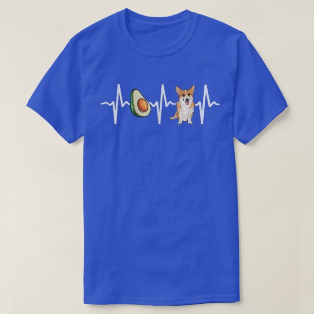 T-shirt Avocado Pembroke Welsh Corgi Heartbeat Dog Lover  (Design devant)