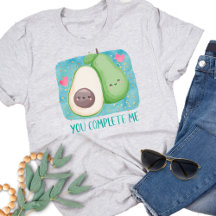 Avocado Vous Me Complétez Aimer Kawaii Aquarelle