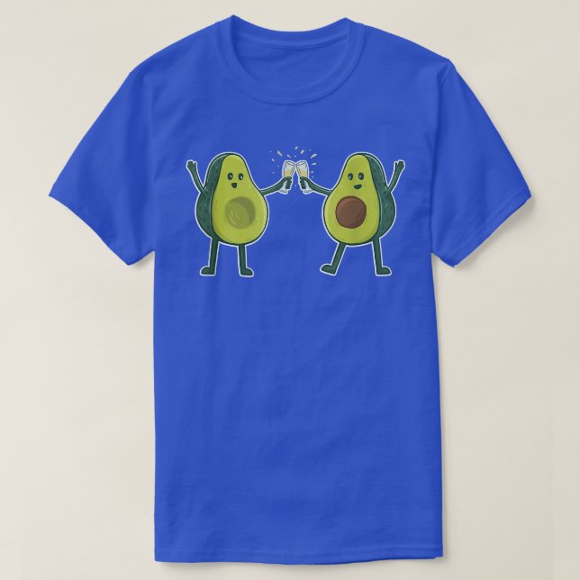 T-shirt Avocados Toasting Champagne Funny Celebration Cart (Design devant)