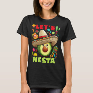 T-shirt Avocat avec Guitare Cactus Sombrero Faisons la Fêt
