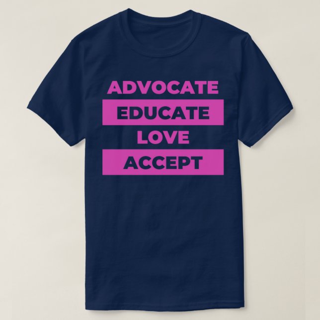 T-shirt Avocat Éduquer L'Amour Accepter (Design devant)