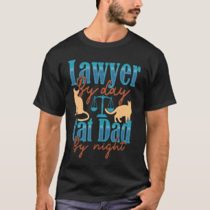 T-shirt Avocat le jour Papa chat la nuit  Avocat