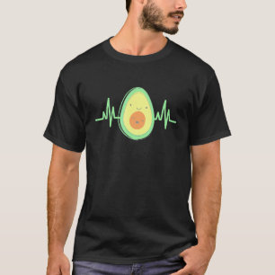 T-shirt Avocat Rythme Cardiaque Végétalien