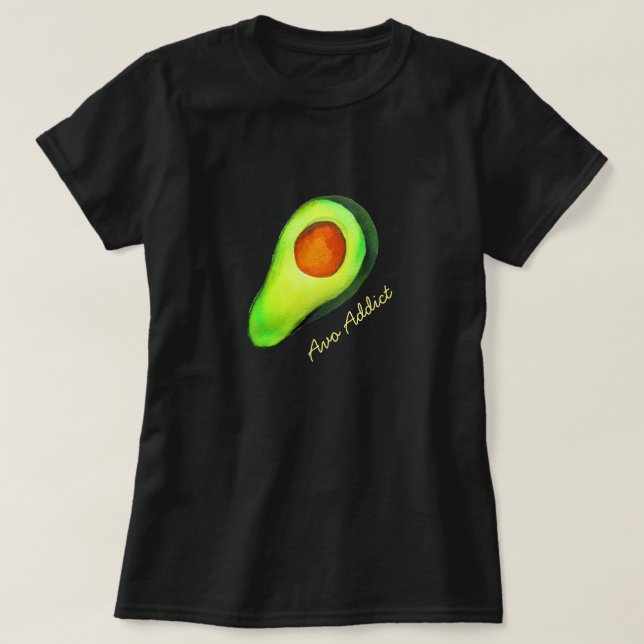 T-shirt Avocat vert addict art mignon (Design devant)
