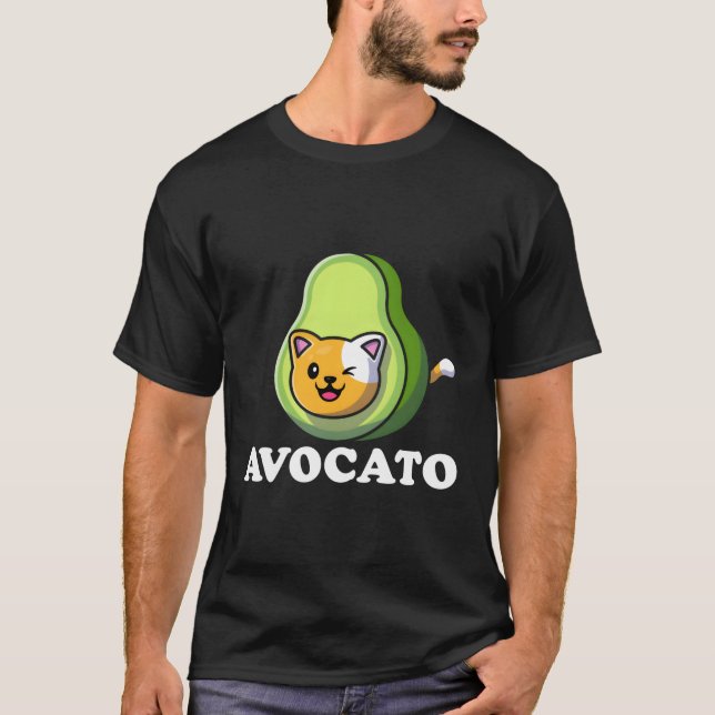 T-shirt Avocato Avocado Cat Vegetarian Keto Diet végétarie (Devant)
