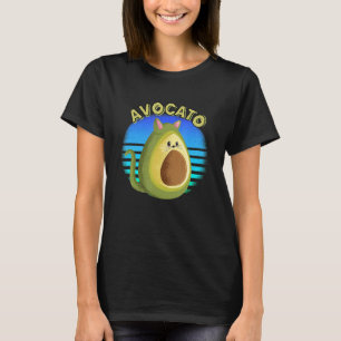 T-shirt Avocato Cat Avocado Végétarien Dit Fruit Animal