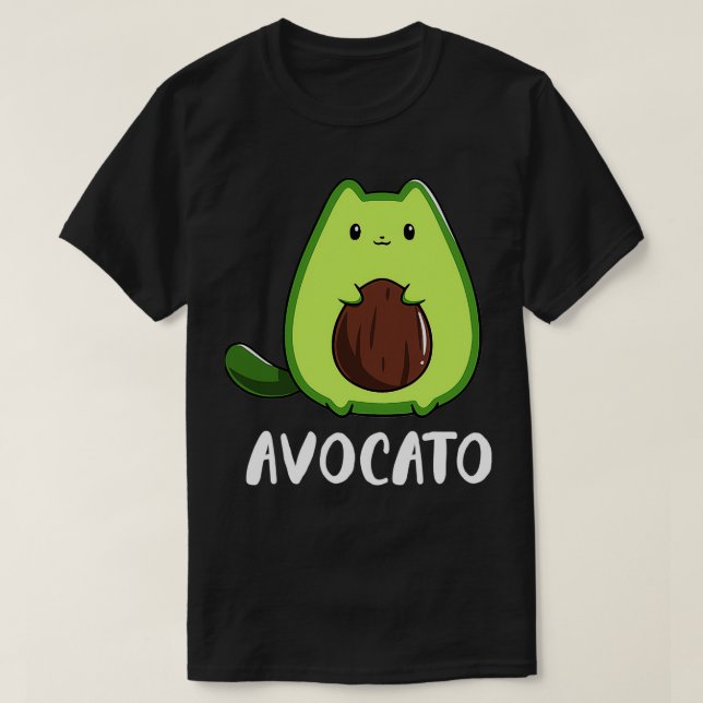 T-shirt Avocato Drôle Avocado Lover Cat (Design devant)