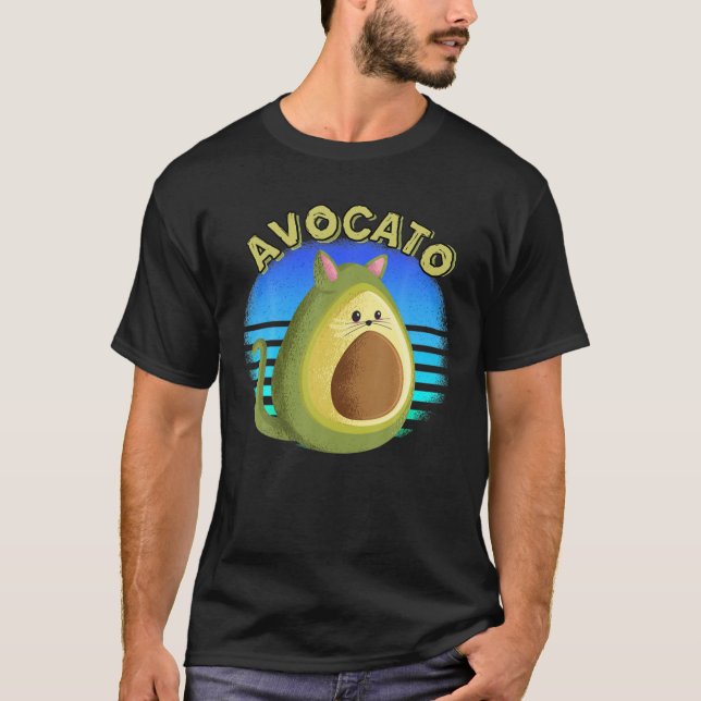 T-shirt Avocato Funny Cute Cat Avocado Don Pour Vegan Et (Devant)