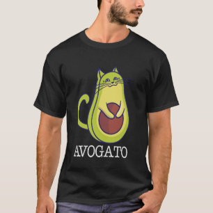 T-shirt Avogato Avocado Funny Cute Cat Vegan