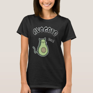T-shirt Avogato Végétalien Douce Avocat Chat Hola