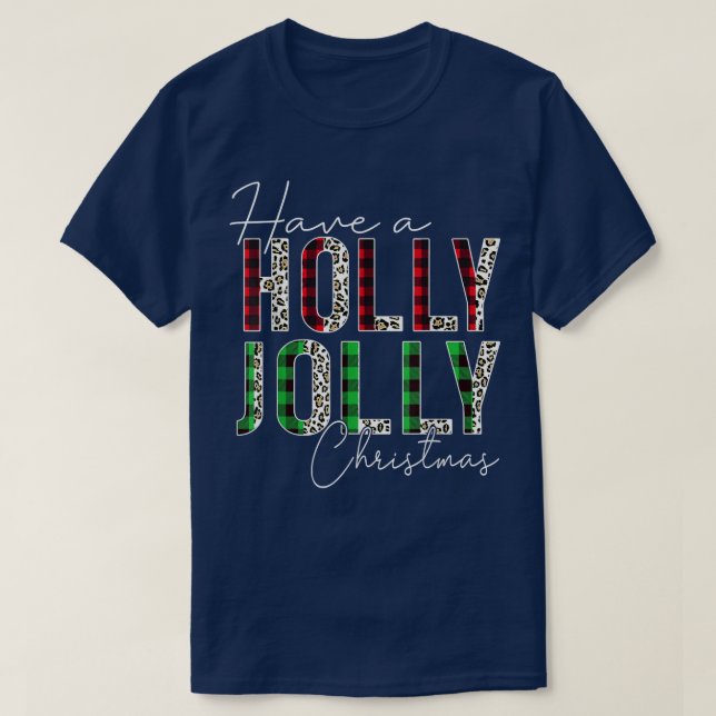T-shirt Avoir Holly Jolly Noël Rouge Buffalo Plai (Design devant)