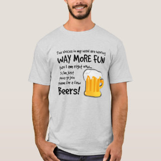 T-shirt Avoir quelques bières avec les voix dans ma tête-L
