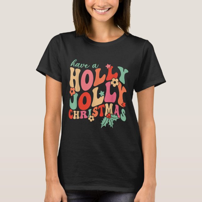 T-shirt Avoir Une Jolly Holly Christmas Team Père Noël Fem (Devant)
