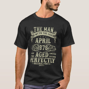 T-shirt Avril 1976 49e Anniversaire Pour Hommes 49 Ans Bda