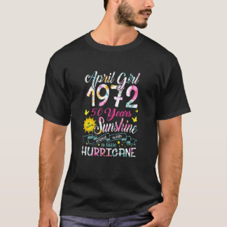 T-shirt Avril Fille 1972 50 Anniversaire 50 Anniversaire A