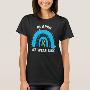 T-shirt Avril Nous Portons Blue Rainbow Puzzle Autisme