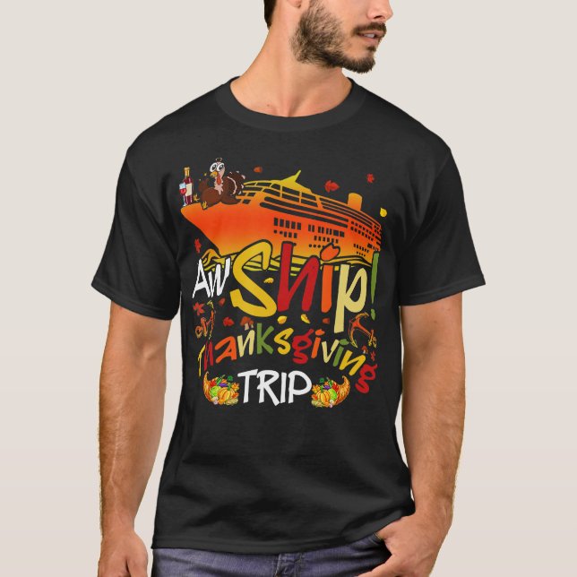 T-shirt Aw Bateau Thanksgiving Trip Cruise Matching Famill (Devant)