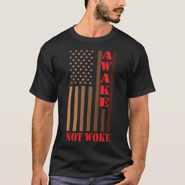 T-shirt Awake Not Woeranti Censorship Annuler la culture (Devant)