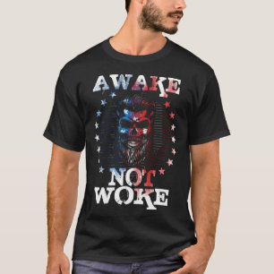 T-shirt Awake Not Woke American Flags Awake Not Woke