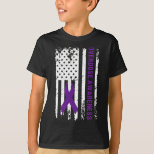 T-shirt Awareness Purple Ribbon Addiction Recovery
