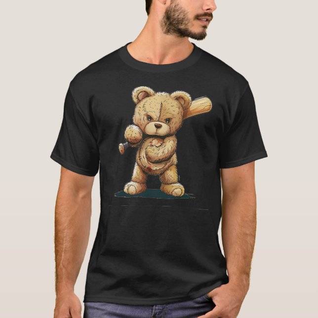 T-shirt Awesome Baseball Teddy bear (Devant)