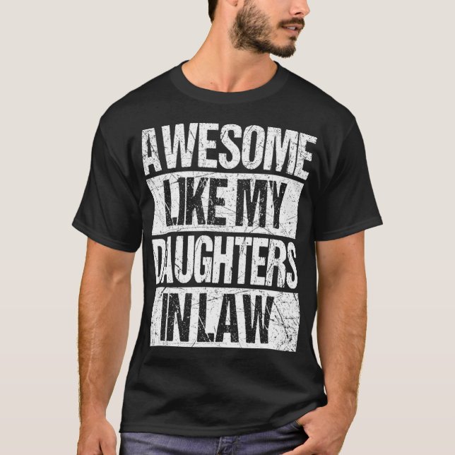T-shirt Awesome Comme Mes Filles En Droit Drôle Papa De (Devant)