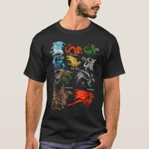 T-shirt Awesome Dragon Lovers Chemises Types De Dragons Ca