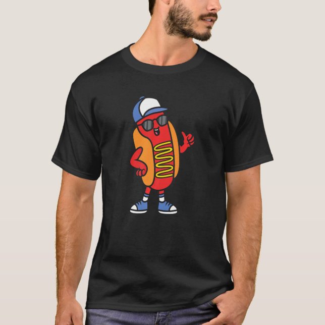 T-shirt Awesome Hotdog With Cups Premium (Devant)