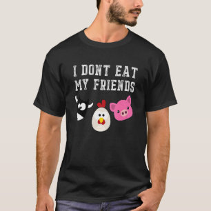 T-shirt Awesome Je ne mange pas Mes amis Vegan Végétarien