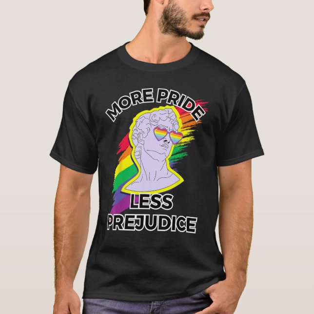 T-shirt awesome lgbt pride love more pride less prejudice  (Devant)