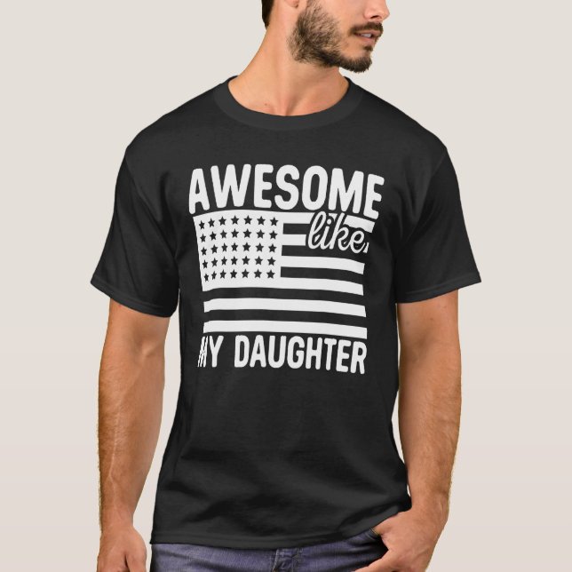 T-shirt Awesome Like My Daughter Retro Men Dad  Fathers 1 (Devant)