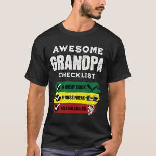 T-shirt Awesome Papa Checklist Funny DAD Cadeaux