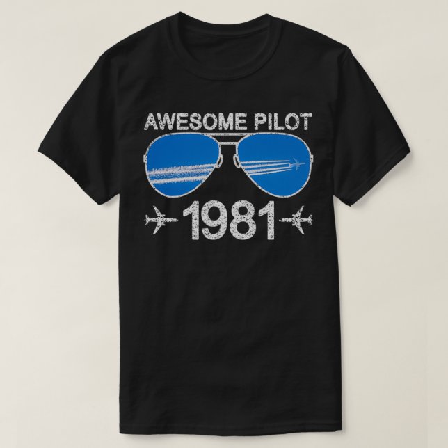 T-shirt Awesome Pilot 1981 40e anniversaire (Design devant)