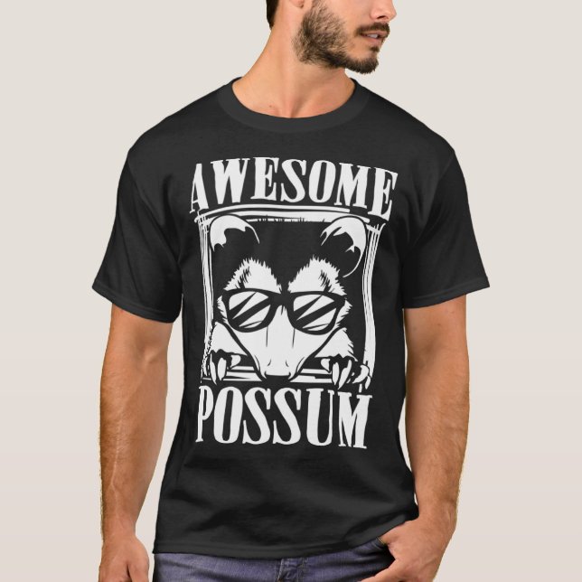 T-shirt Awesome possum animal & zoowarden (Devant)