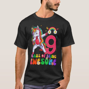T-shirt Awesome Princesse Unicorn Anniversaire 9 ans fille
