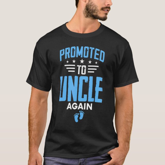 T-shirt Awesome Promoted To Uncle Again Pregnancy Announce (Devant)
