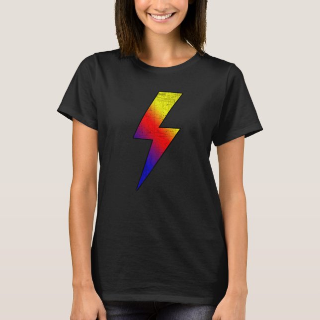 T-shirt Awesome Retro Front & Back COLD BLACK FIRE Lightni (Devant)