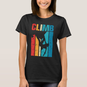 T-shirt Awesome Rock Escalade Retro Mountain Climber Hiker