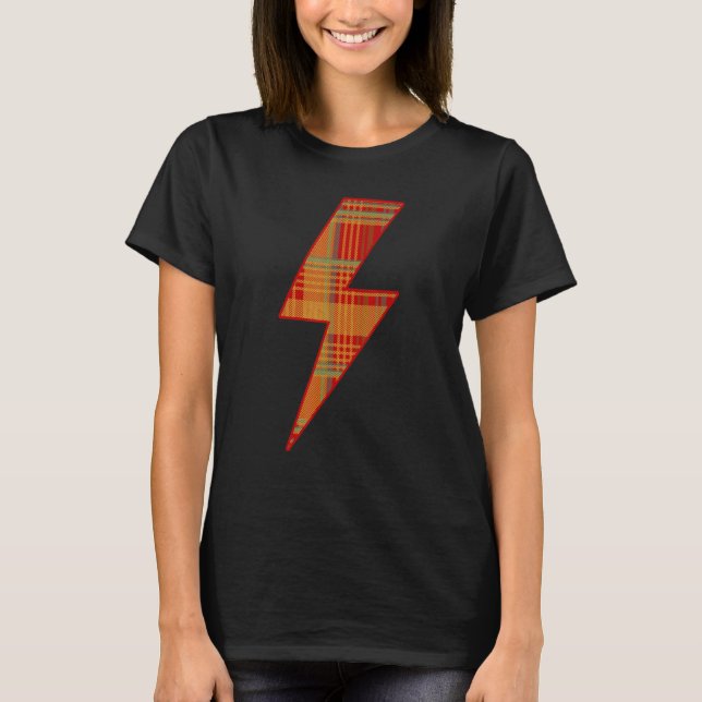 T-shirt Awesome SCOTTISH TARTAN Lightning Bolt (Devant)