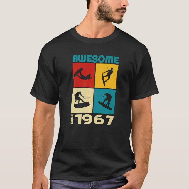 T-shirt Awesome since 1967 Wakeboard lifestyle (Devant)