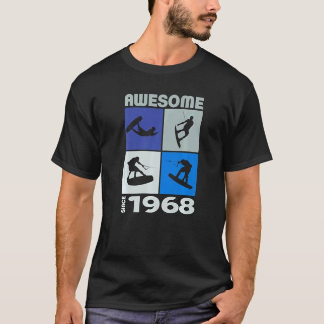 T-shirt Awesome since 1968 Wakeboard lifestyle  1 (Devant)