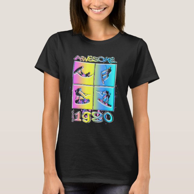 T-shirt Awesome since 1980 Wakeboard lifestyle 2 (Devant)