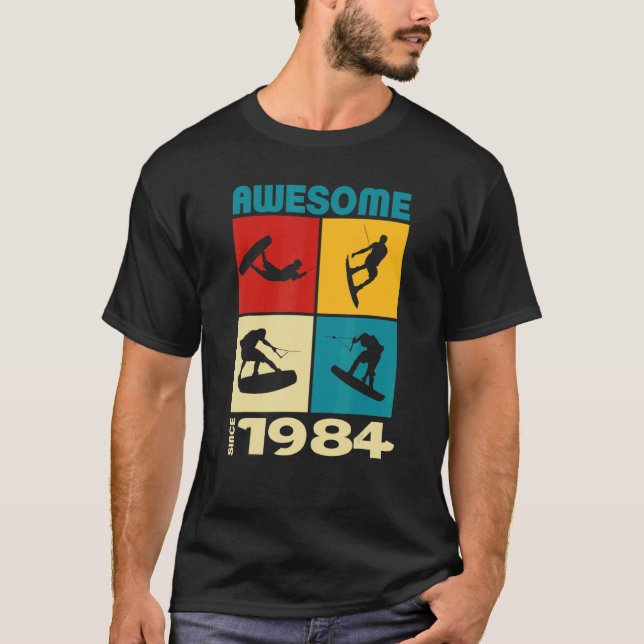 T-shirt Awesome since 1984 Wakeboard lifestyle 1 (Devant)