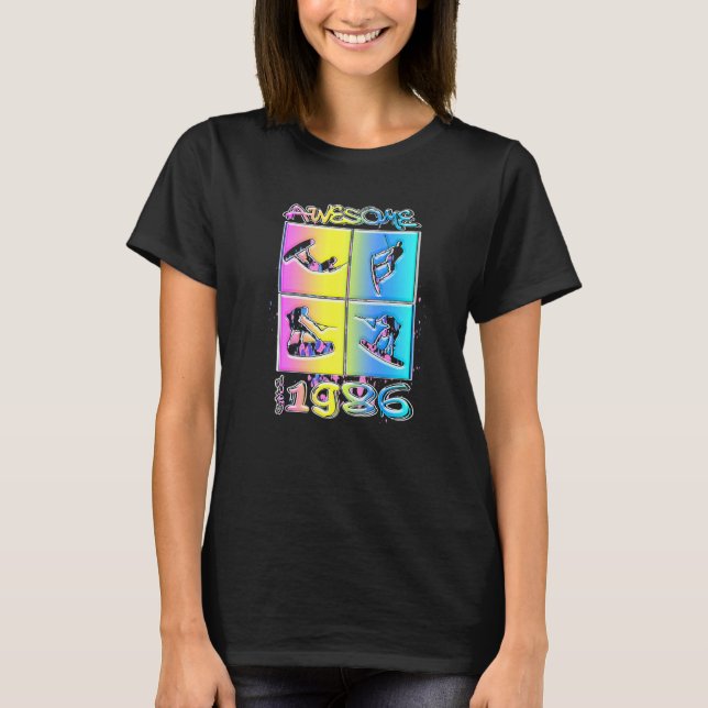 T-shirt Awesome since 1986 Wakeboard lifestyle  2 (Devant)