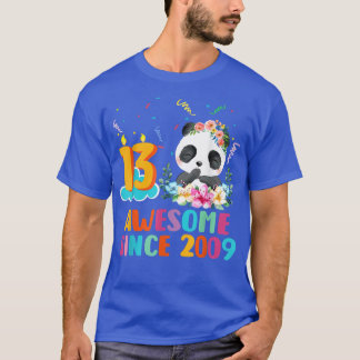 T-shirt Awesome since 2009 13th Birthday 13 Year Old Panda