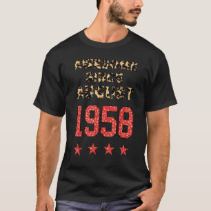 T-shirt Awesome Since Août 1958 Léopard 1958 Août Birt