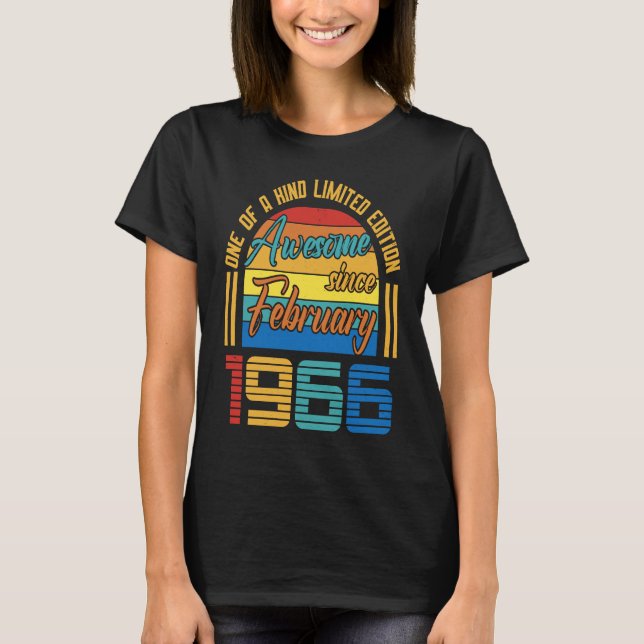 T-shirt Awesome Since February 1966 57 Years Old 57th Birt (Devant)