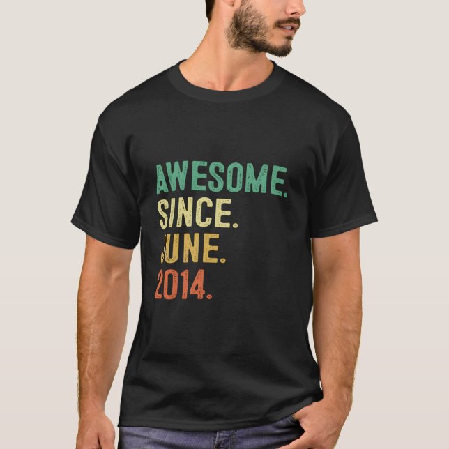 T-shirt Awesome Since June 2014 9Th 9 (Devant)